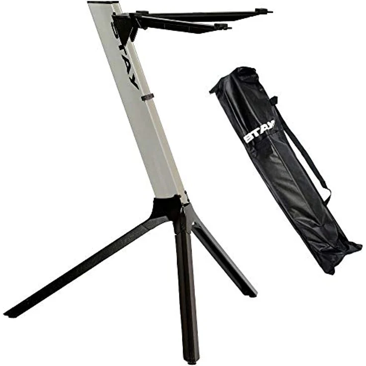 Stay Music Slimcompact Keyboard-Ständer mit Tasche, 1 Ebenen, bis 20 kg tragend, Silber – Bild 1