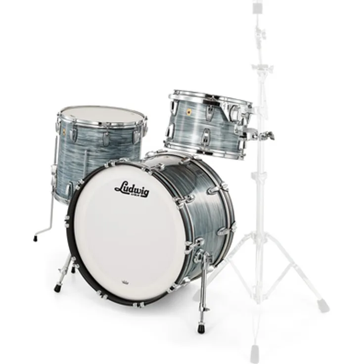 Ludwig Legacy Mahogany Fab Blue Oyster, Schlagzeug Shell Set mit 22"x14" Bass Drum, 13"x09" Tom und 16"x16" Standtom, made in USA