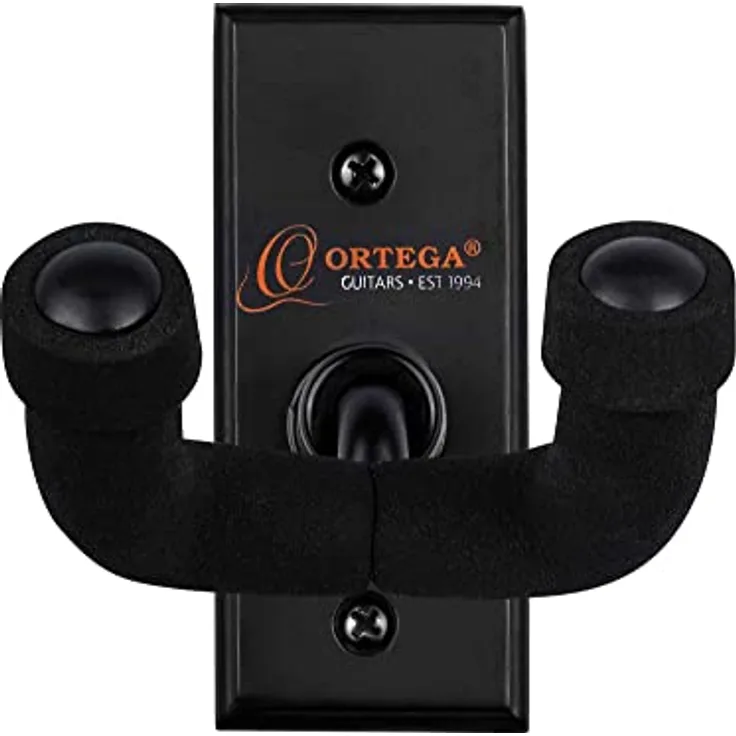 Ortega Guitars OGH-1, Wandaufhängung für Gitarre und Bass, Holz in Schwarz mit Montagematerial