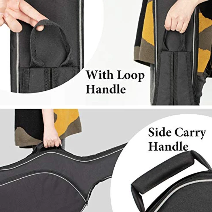CAHAYA Elektrische Bass Gitarrentasche Gigbag, Gepolstert mit 8 mm Polsterung für 43 Zoll und 46 Zoll E-Bass Gitarre, Schwarz, CY0202-2 – Bild 5