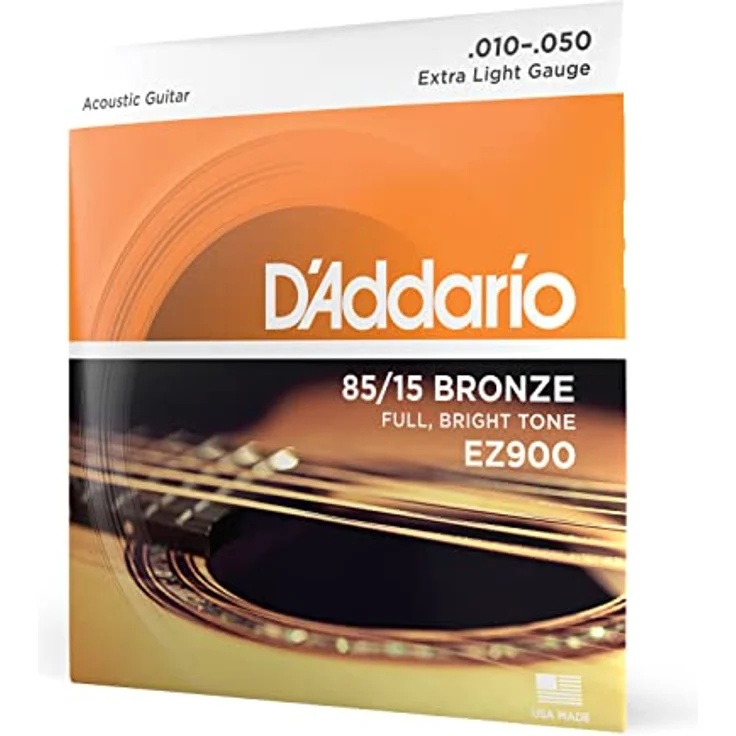 D'Addario EZ900, Gitarrensaiten Westerngitarre, 85/15 Bronze, Extra Light (10-50), korrosionsbeständig, Made in USA – Bild 1