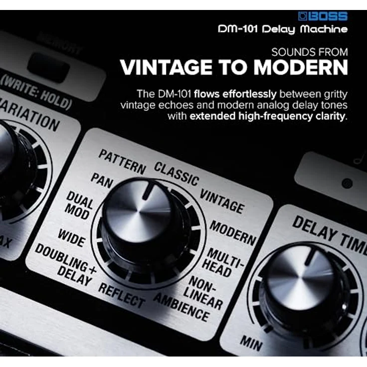 BOSS DM-101 Delay Machine, Analoges Delay-Pedal mit 12 Modi, warmem Sound, Stereo-Betrieb, 127 User-Speicherplätzen, MIDI I/O – Bild 4