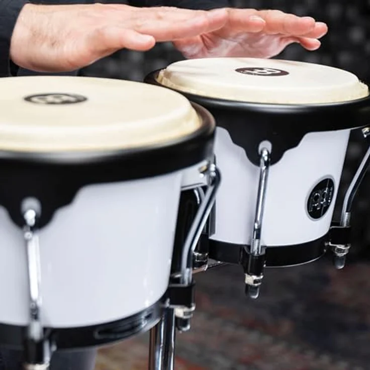 Meinl HB50WH Bongo Bright White, 6,5" Macho & 7,5" Hembra, ABS Kunststoff, handselektierte Wasserbüffelfelle, inklusive Stimmschlüssel – Bild 8
