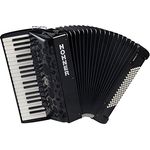 Hohner Amica Forte IV 96 BK silent, Piano-Akkordeon mit 96 Bässen, 37 Diskanttasten, 4 Chören im Diskant, schwarz