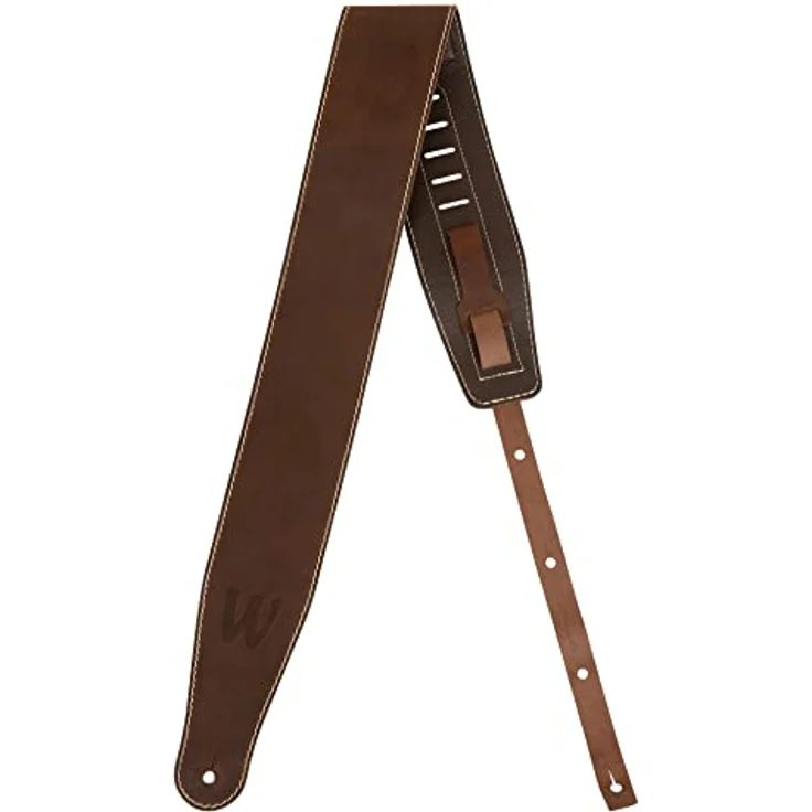 Warwick Teambuilt Leather Strap BR BB, Gitarrengurt aus braunem Echtleder, gepolstert, verstellbar von 100 - 147 cm, Made in Germany – Bild 2