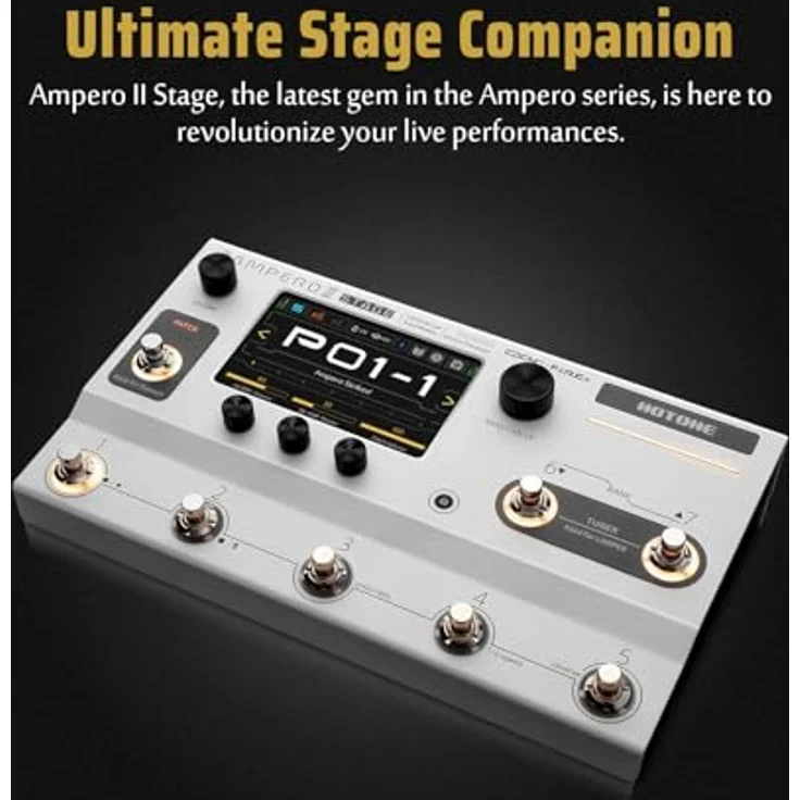 HOTONE Ampero II Stage, Gitarre Bass Multi-Effekte Prozessor mit 5 Zoll Touchscreen, 460 Effekte, IR Simulation, MIDI I/O und USB Audio Interface – Bild 2