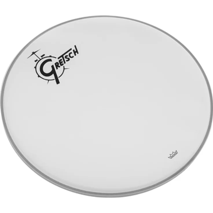 Gretsch Drums 22" Bass Drum Head WH w/Logo, Weißes Schlagzeugfell ohne Loch, einlagig
