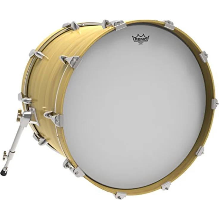 Remo 18" Emperor Coated, Bass Drum Fell in Weiß, doppelschichtig, vorgedämpft, ideal für Heavy - Punk - Rock – Bild 3