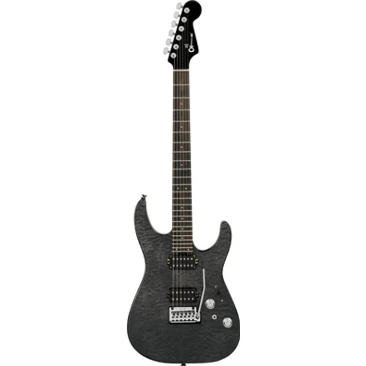 Charvel Pro Mod Plus DK24 MNT OCN, ST-Style E-Gitarre mit Wölkchenahorn-Decke, 24 Jumbo Edelstahl Bünden und Seymour Duncan Tonabnehmern, Midnight Ocean