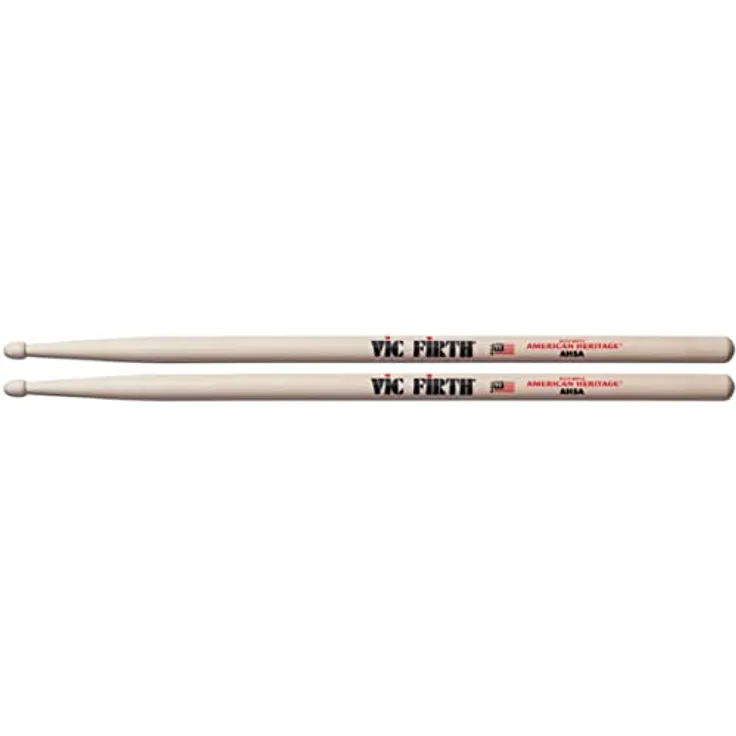 Vic Firth AH5A American Heritage, Drumsticks aus Ahornholz mit tropfenförmiger Spitze, 16 Zoll Länge, 0,565 Zoll Durchmesser