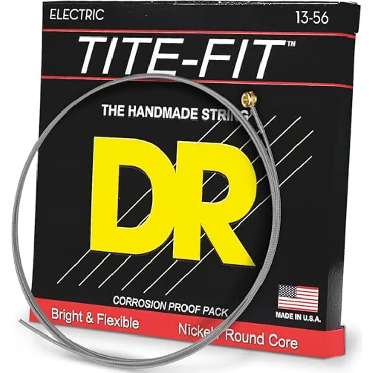 DR Strings Tite-Fit MEH-13, E-Gitarren Saiten Satz aus nickelbeschichtetem Stahl, Roundwound, Stärken .013 - .056