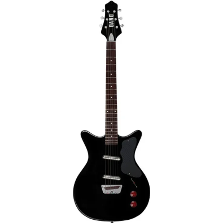 Danelectro Dan O. Cool Black, E-Gitarre im 1954er Stil mit semi-hollow Korpus, 2 Lipstick Dano 50's Tonabnehmer, schwarz