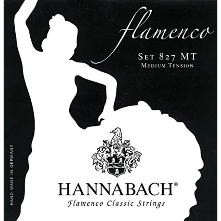 Hannabach Klassikgitarrensaiten Flamenco Serie 827, Medium Tension H/B2, Precision Round Nylon, Made in Germany - 8272MT