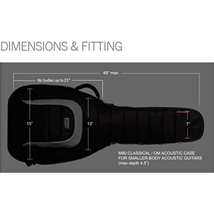 Mono Cases Acoustic M80-AC-BLK, Gigbag für Konzertgitarre mit Hybrid-Case, Wasserabweisender Sharkskin Oberfläche, integriertes Headlock System, passend für Klassische und OM Modelle, schwarz – Bild 7