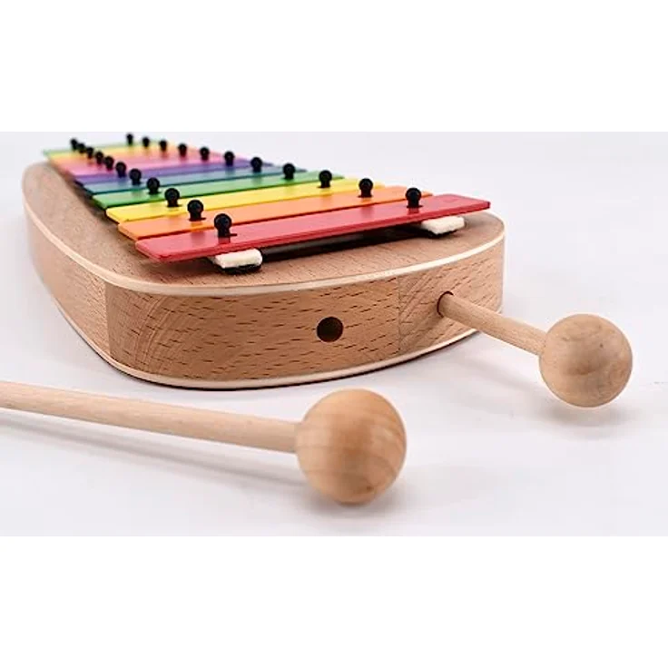 Voggenreiter Voggy’s großes Glockenspiel, C3-F4 mit Zusatztönen F# und B, farbige Stahl-Klangplatten in Boomwhaker-Farben, inkl. Holz-Schlägelpaar – Bild 3