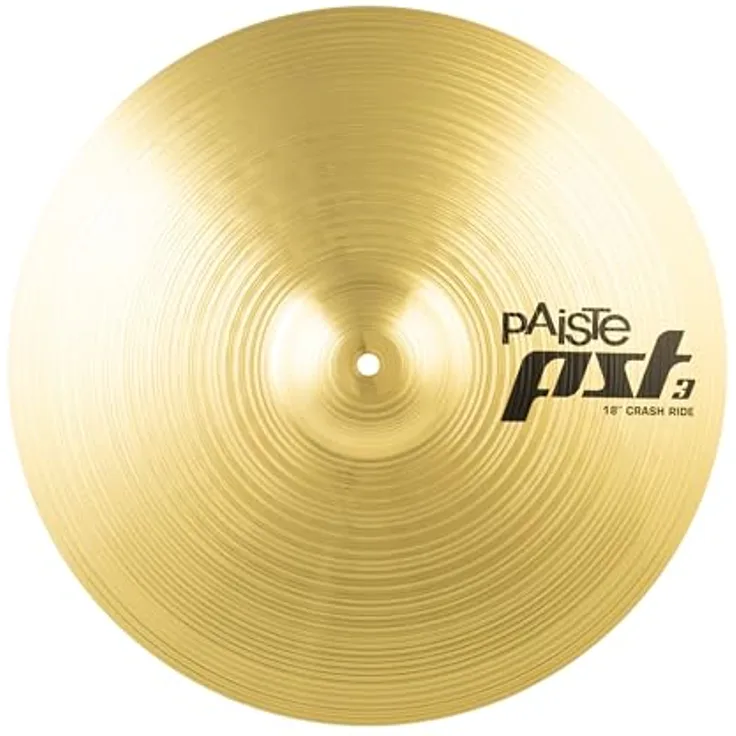 Paiste PST 3 Cymbal Ride Crash, 45,7 cm, aus MS63-Messing mit hellen und kraftvollen Klangeigenschaften