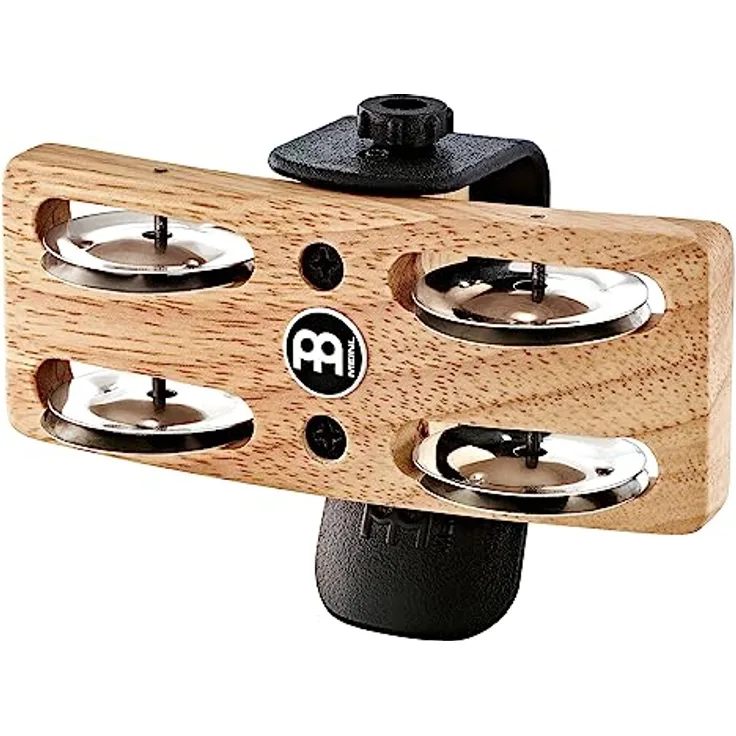 Meinl Professional Heel Tambourine, Gehäuse aus siamesischer Eiche, vier Stahlschellen, verstellbarer Abstand, klassischer heller Sound