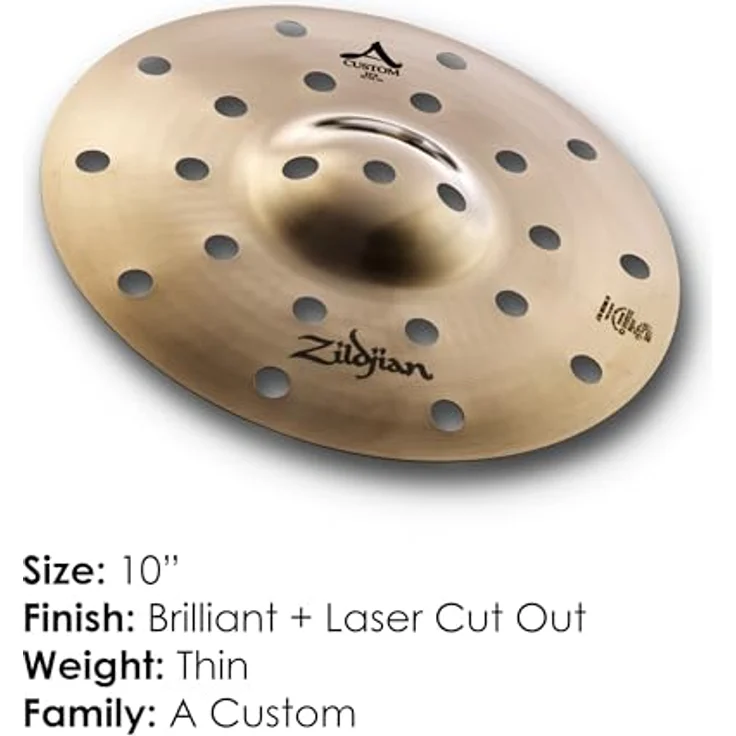 Zildjian 10" A-Custom EFX Splash, Brillant Becken mit schneller Ansprache und kurzem Sustain für trashy Akzente – Bild 2