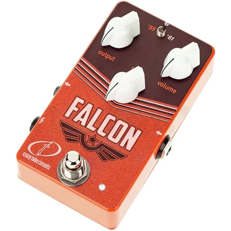 Crazy Tube Circuits Falcon Overdrive, Effektpedal für klassischen Tweed und Brownface Sound mit Volumen-, Tone- und Output-Regler, True Bypass, kompakt, 73 x 114 x 46 mm, 260 g – Bild 3