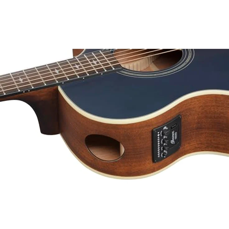 Ibanez AE100-DBF, Westerngitarre 6-saitig mit massiver Sitka-Fichtendecke, Dark Tide Blue Flat – Bild 4