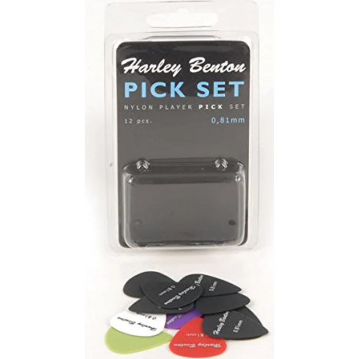 Harley Benton Nylon Player Pick Set Mixed, Plektren-Set mit 12 Stück in gemischten Stärken: 0,58 mm, 0,71 mm, 0,81 mm, 0,96 mm, 1,2 mm, 1,5 mm – Bild 1