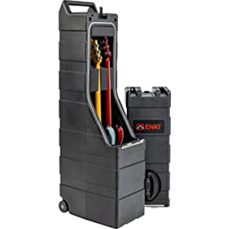 Enki AMG-2 EXV Double Guitar Case, Gitarrenkoffer für 2 E-Gitarren, rotationsgeformtes Polyethylen, EVA Schaumstoffeinlage, geeignet für Explorer-, Flying V- und ML-Korpusform, abnehmbarer Deckel, Vorhängeschloss-Vorrichtung, 1397 x 539,8 x 292,1 mm, 12,7 kg – Bild 2