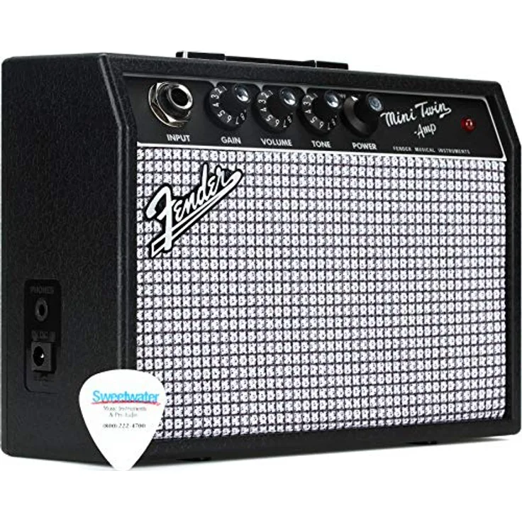 Fender Mini '65 Twin, Miniatur E-Gitarrenverstärker mit 1W Leistung, 9V batteriebetrieben, kompaktes Design mit Gain-, Lautstärke- und Tonreglern