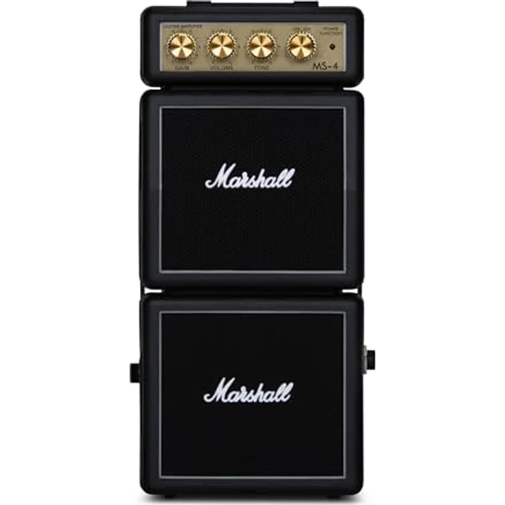 Marshall MS-4 Microbe - Full Stack, 2 Watt Mini-Verstärker für E-/Leadgitarre mit Klangregler und 2x2 Zoll-Lautsprechern – Bild 1