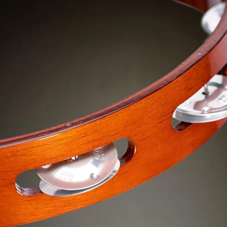 Meinl TA1A-AB Wood Tambourine, 1-reihig mit 8 Paar Aluminiumschellen, Holzrahmen, Farbe: African Brown – Bild 8