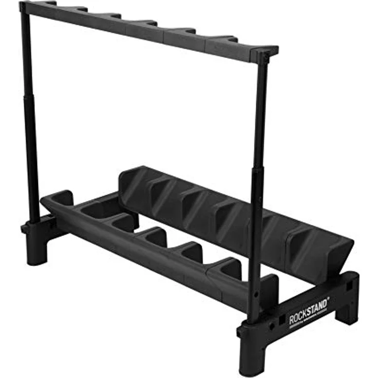 Rockstand RS 20866 6 E-Guitar Stand, Mehrfach-Gitarrenständer für bis zu 6 E-Gitarren oder E-Bässe, klappbar, schwarz mit anthrazitfarbenen Softpads – Bild 2