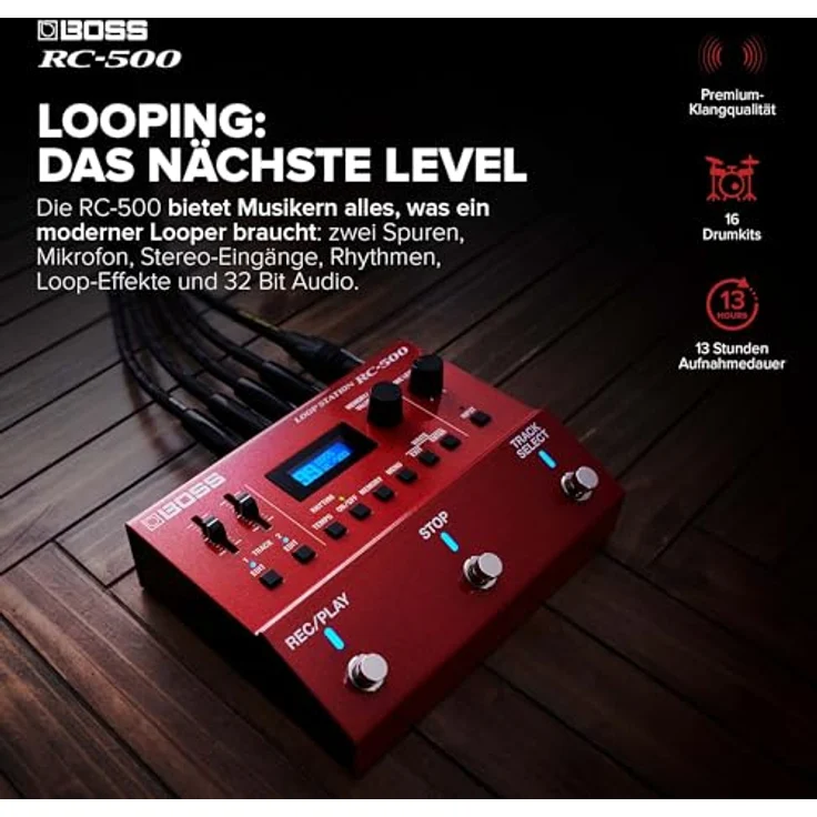 BOSS RC-500 Loop Station, 2-Spur-Looper mit integriertem Mixer, 16 Drumkits und 13 Stunden Aufnahmezeit – Bild 5