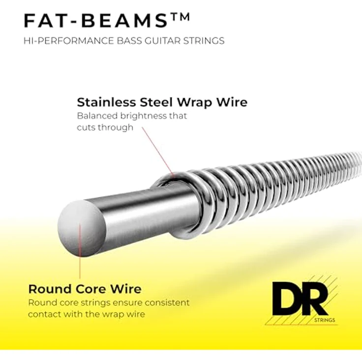 DR Strings Fat-Beams FB6-30, 6-saitiger E-Bass-Saitensatz aus rostfreiem Stahl, long scale medium gauges 30-45-65-85-105-125 – Bild 4