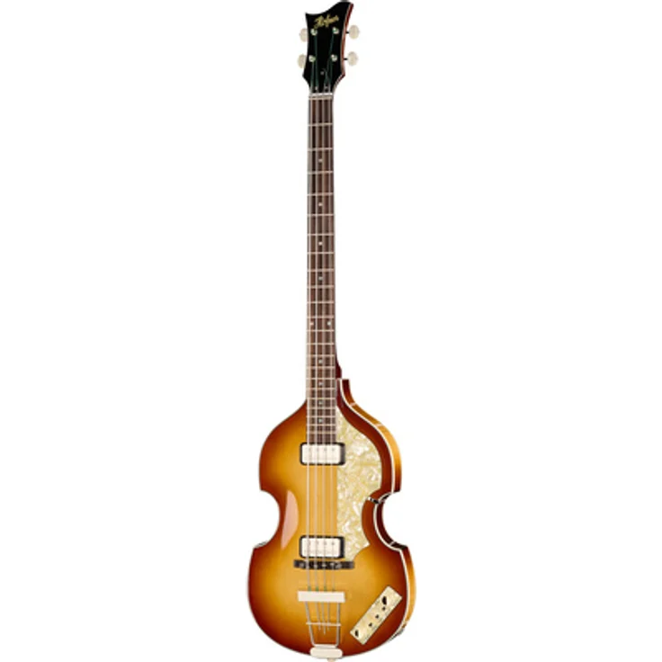 Höfner H500/1 Artist Violin Bass, E-Bass mit Fichtenholzdecke, geflammtem Ahornkörper, Sunburst Finish, inkl. Koffer und Zertifikat