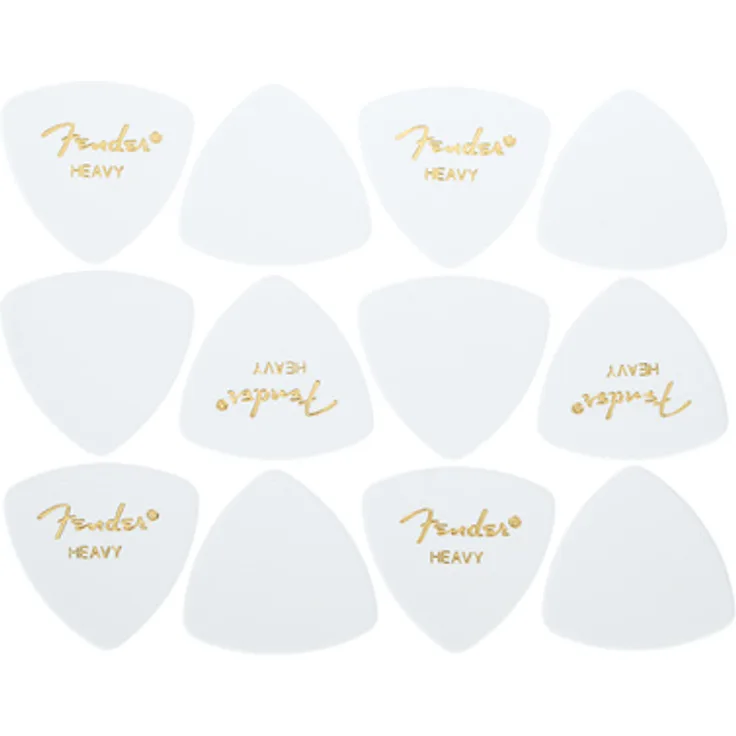 Fender Triangle Picks WH Set Heavy, 12-teiliges Plektrum Set in Weiß, Stärke Heavy