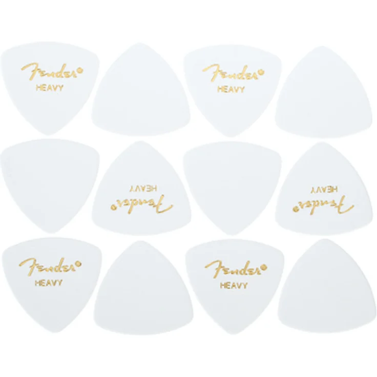 Fender Triangle Picks WH Set Heavy, 12-teiliges Plektrum Set in Weiß, Stärke Heavy