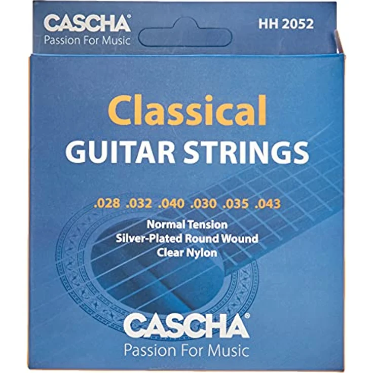 Cascha Premium Gitarren-Saiten-Set, Nylon-Saiten für Klassik- & Konzert-Gitarren, 6-Saiten-Set mit sehr guter Klang-Qualität und hoher Lebensdauer – Bild 1