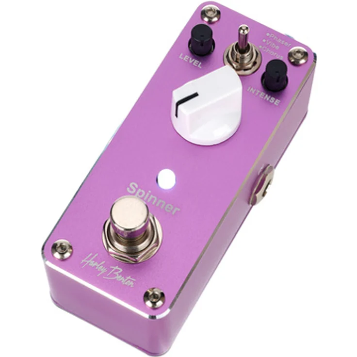 Harley Benton MiniStomp Spinner, Rotary Speaker Simulator mit True Bypass, Metallgehäuse, Phaser/Vibe/Chorus-Switch, 9V Netzteil erforderlich