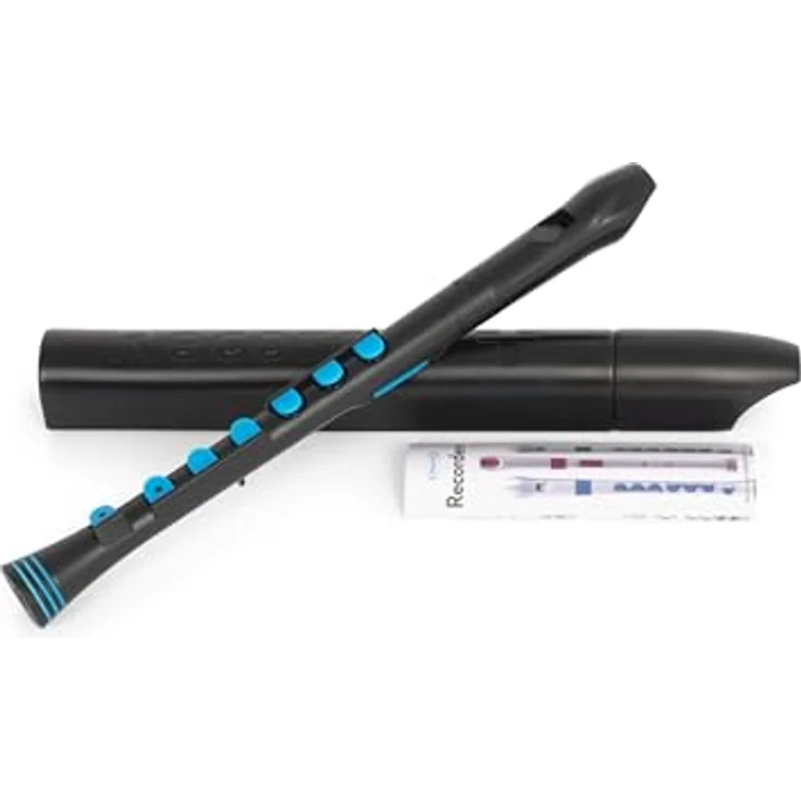 Nuvo Recorder+ Baroque, Sopranblockflöte in Schwarz-Blau mit barocker Griffweise und Silikonklappen – Bild 1
