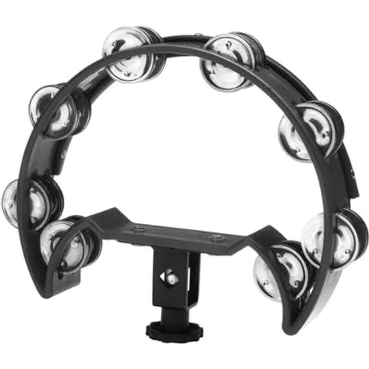 Millenium DT300 BK, Tambourine mit 16 Paar schwarzen Schellen, doppelreihig