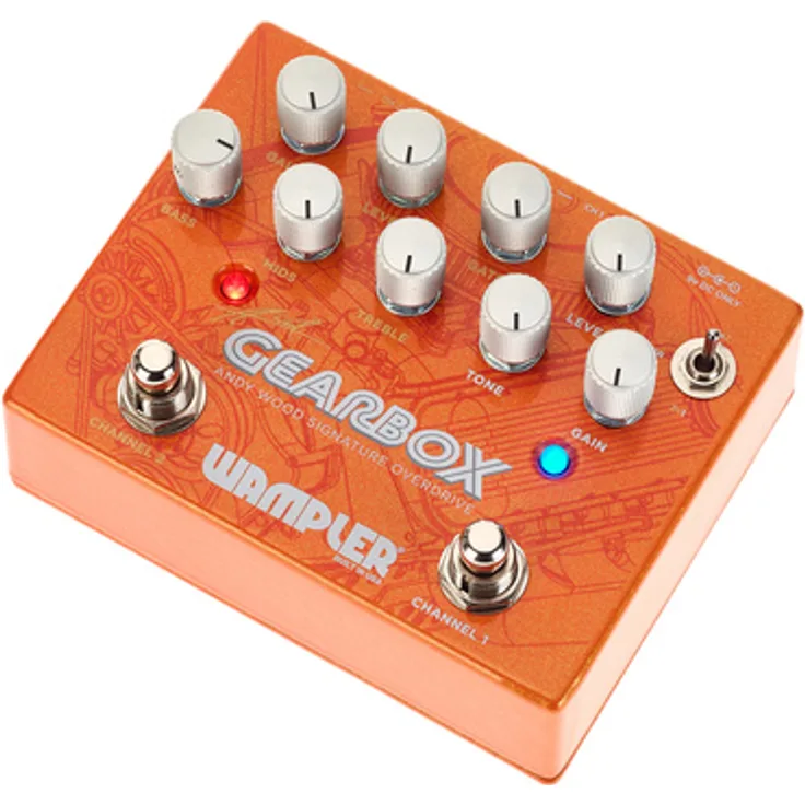 Wampler Gearbox Dual Overdrive, Effektpedal für E-Gitarre, Andy Wood Signature mit zwei Drive-Schaltungen und Noise Gate