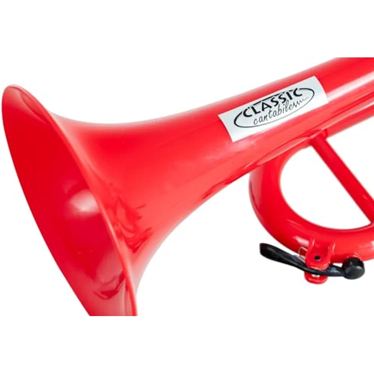 Classic Cantabile PTP-10RD MardiBrass Kunststoff Bb-Trompete, leichter ABS-Korpus, roter Schallbecher, inklusive Hülle und Zubehör – Bild 4