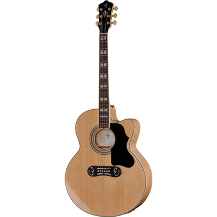 Harley Benton Custom Line King-CE NT, Jumbo Westerngitarre mit massiver Fichten Decke, Ahorn Korpus, Fishman Presys-II Pickup System, Natur Hochglanz