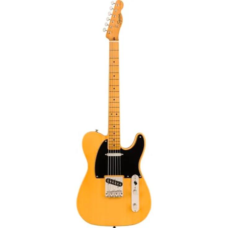 Fender Classic Vibe 50s Telecaster, E-Gitarre mit Alnico-Single-Coil-Tonabnehmern, Ahorn-Griffbrett, Butterscotch Blonde, geeignet für Blues, Rock und Country