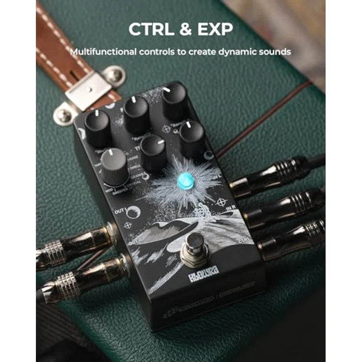 Klowra Everlast Delay Pedal, digitales Gitarren-Effektpedal mit 9 Stereo-Delay-Typen, Tap Tempo, True Bypass und Analog Dry-Through – Bild 4
