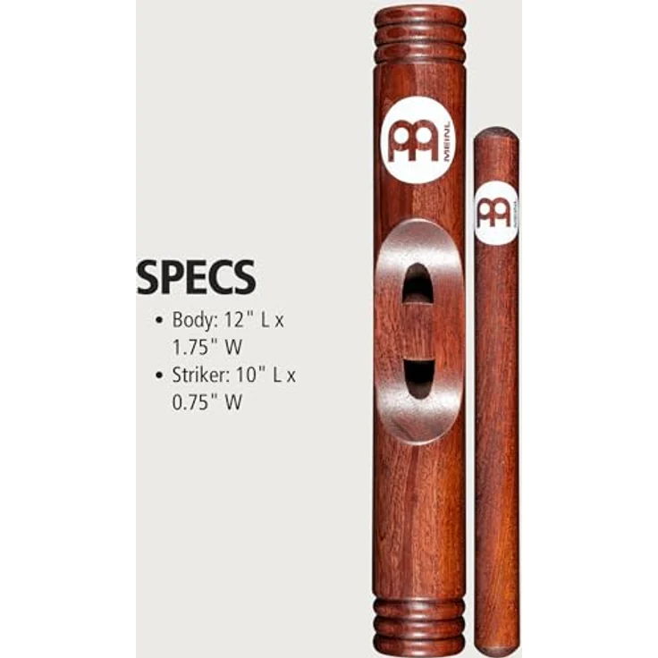 Meinl CL3RW Claves, afrikanischer Holzklangstab aus Rotholz, großes Modell mit tiefem Klangbild, 30,5 cm Länge, 4,5 cm Durchmesser – Bild 5