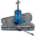 Stentor SR1401 Harlequin Violine 4/4 AB, massive Fichtendecke, Ahornzargen, schwarz gebeiztes Hartholzgriffbrett, Farbe: Atlantic Blue, inkl. Koffer und Bogen