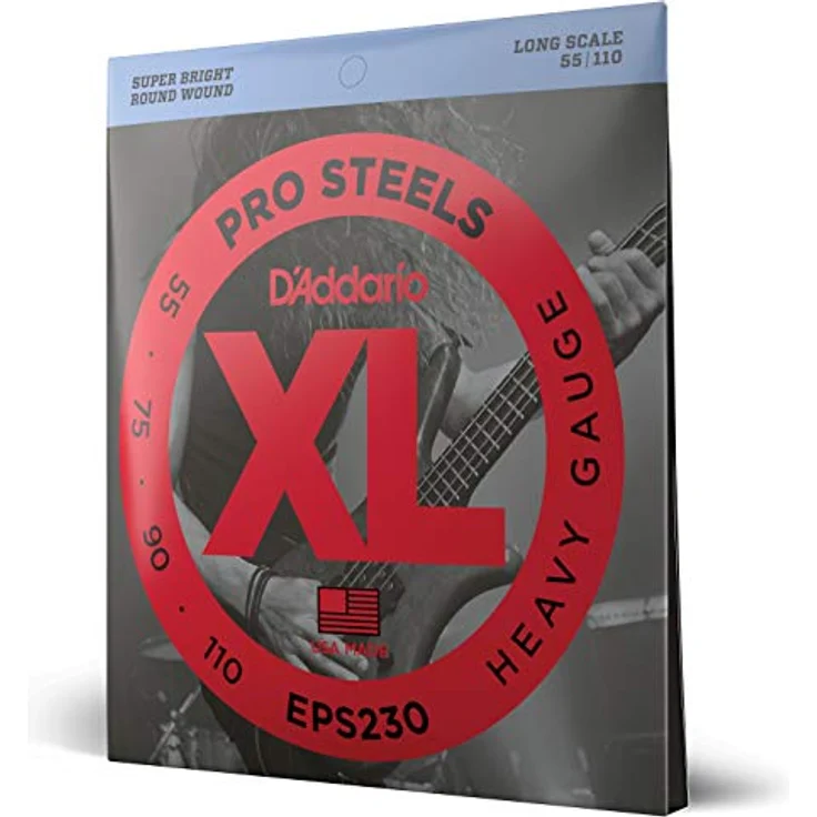 D'Addario EPS230 E-Bass Saitensatz 4er Set, 055' - 110' für Bassgitarre, hochwertige Verarbeitung und ausgewählte Materialien – Bild 1