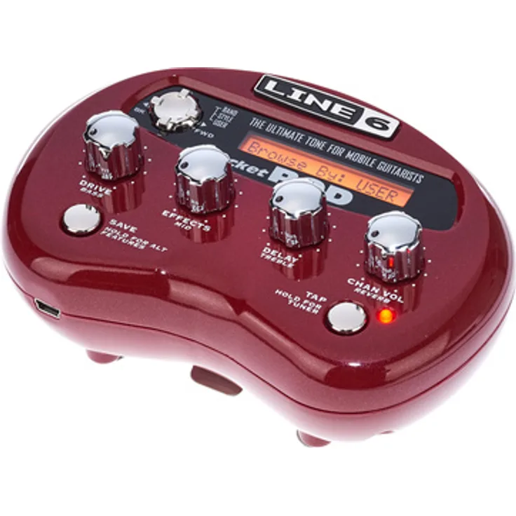Line6 Pocket Pod, Gitarren-Multieffekte mit 32 Amp Modellen, 16 Effekten und über 300 Presets, schwarz