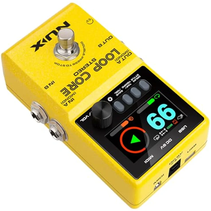 Nux Loop Core Stereo, Gitarren Looper-Pedal mit 6 Stunden Loop-Speicher, 99 Speicherplätzen, hochauflösendem Farb-LCD und MIDI-Steuerung – Bild 4