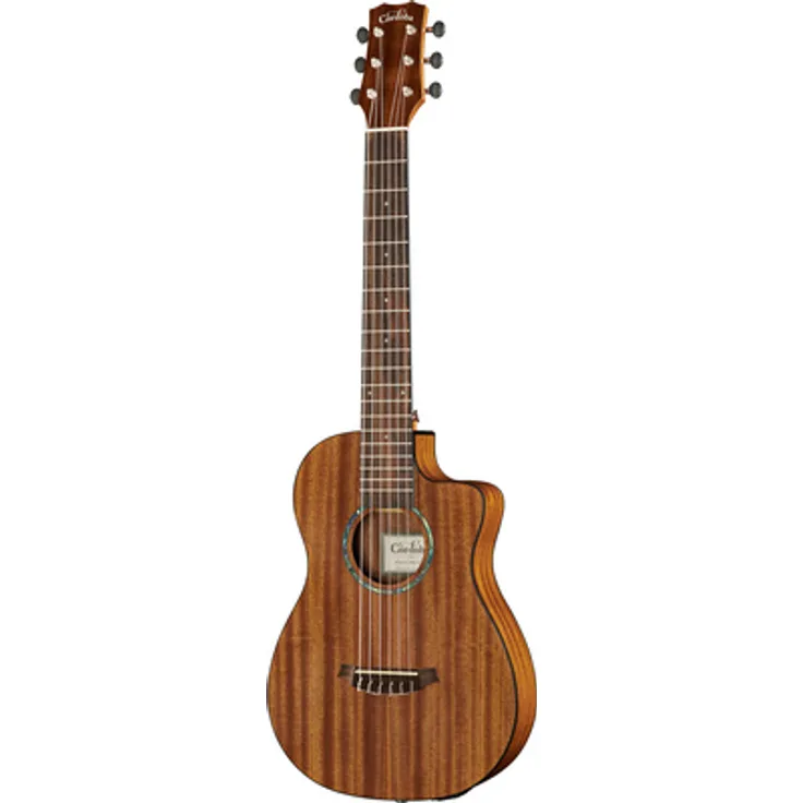 Cordoba Mini II MH-CE, Mini Konzertgitarre mit Mahagoni-Decke, Cutaway und Cordoba MG102 Preamp, Natur-Satin